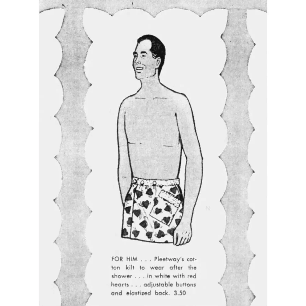 Vintage 1960s Pleetway Towel Lined Beach Kilt, Nautical Print, Swimsuit Cover Up